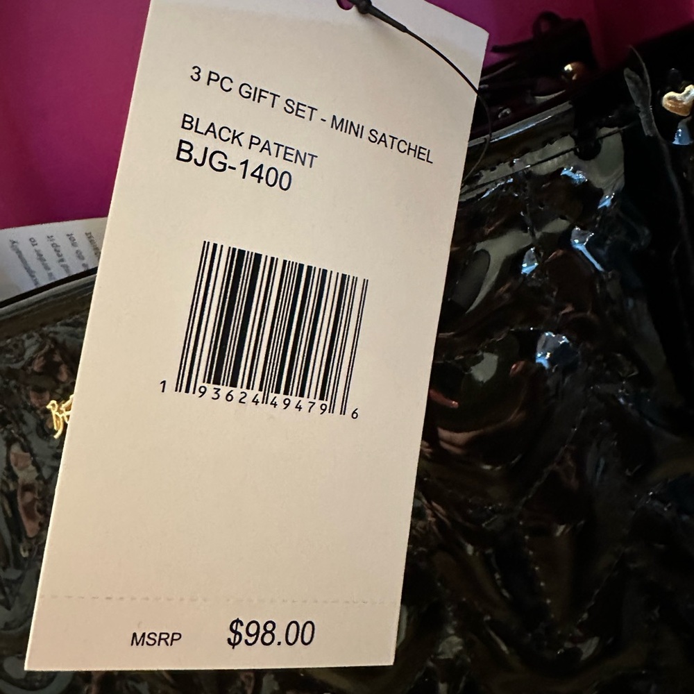 Betsey Johnson Black Mini Bag with Heart Design - Picture 7 of 9